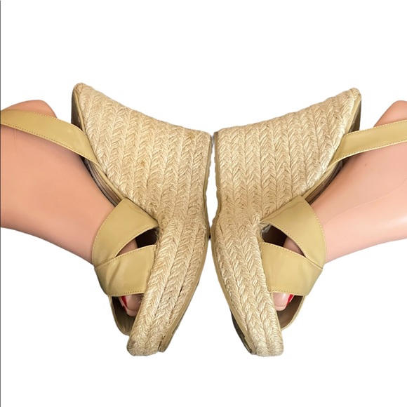 JIMMY CHOO PHOENIX WEDGE ESPADRILLES beige size 38.5 - Picture 8 of 15